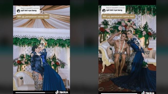 Viral Momen Binaragawan Menikah, Pamer Otot di Pelaminan (tiktok.com/@farezafeb)