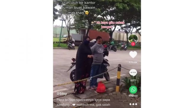 Ayah sambung antar bekal makanan untuk anak perempuan (tiktok)