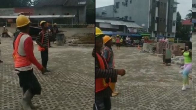 Viral Pekerja Bangunan Asyik Senam Bareng Instruktur: Di Balik Gedung Kuat Ada Kuli Sehat