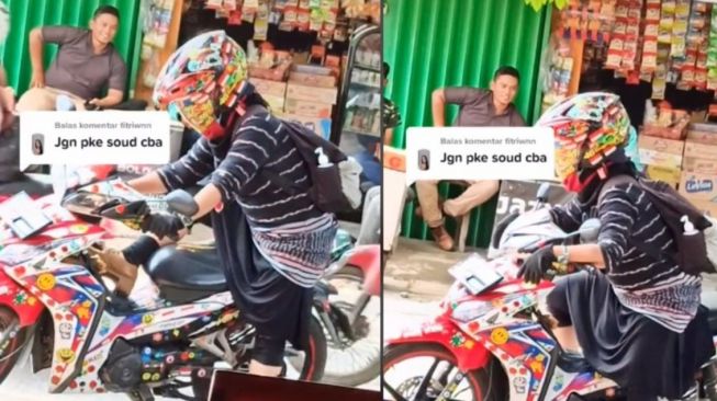 The Real Emak Racing, Perempuan Geber Motor Nyentrik Penuh Stiker Jadi Pusat Perhatian