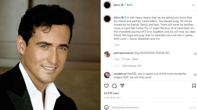 Carlos Marin Il Divo [Instagram/@ildivo]