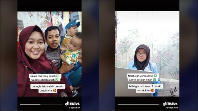 Viral Transformasi Wanita Glow Up setelah Menikah (tiktok.com/oben.hen)