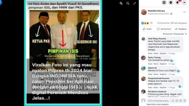 CEK FAKTA: Beredar Foto Anies Baswedan Bersama Petinggi ISIS, Benarkah?