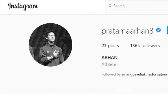 Pengikut Pratama Arhan bertambah belasan ribu dalam semalam. [Pratama Arhan / Instagram]