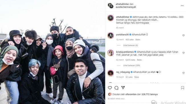 Pertemuan Aurel Hermansyah dengan adik-adik Atta Halilintar (instagram.com)