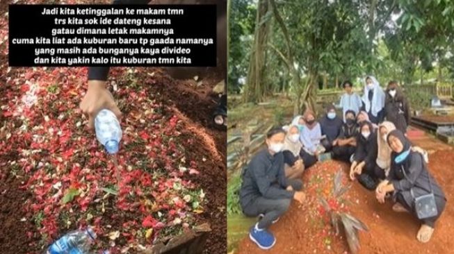 Muda-mudi Datang ke Makam Teman, Sudah Tabur Bunga dan Doa, Eh Salah Kuburan