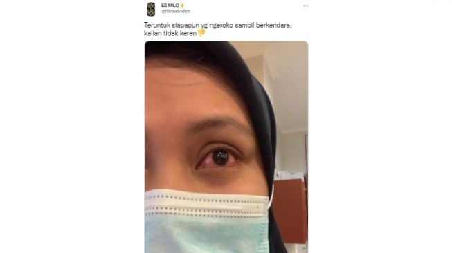 Korban kelalaian pengendara yang merokok (twitter)