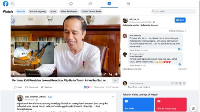 CEK FAKTA: Jokowi Mengomentari Penampilan Pemilik Akun Facebook Alip ba ta, Benarkah?