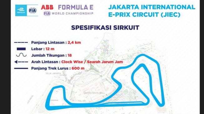 Lintasan atau sirkuit balap Formula E yang berada di Ancol, Jakarta Utara dan bernama Jakarta International E-Prix Circuit (JIEC). ANTARA/Abdu Faisal.