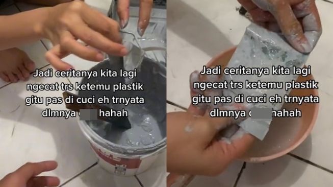 Viral Wanita Nemu Plastik di Dalam Ember Cat, Pas Dicuci Ternyata Isinya Ini