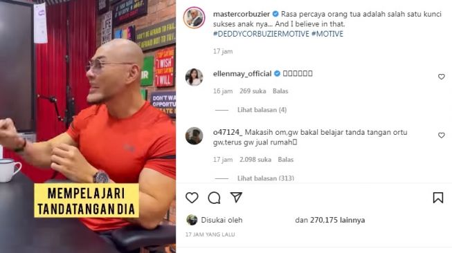 Unggahan Deddy Corbuzier [Instagram/mastercorbuzier]
