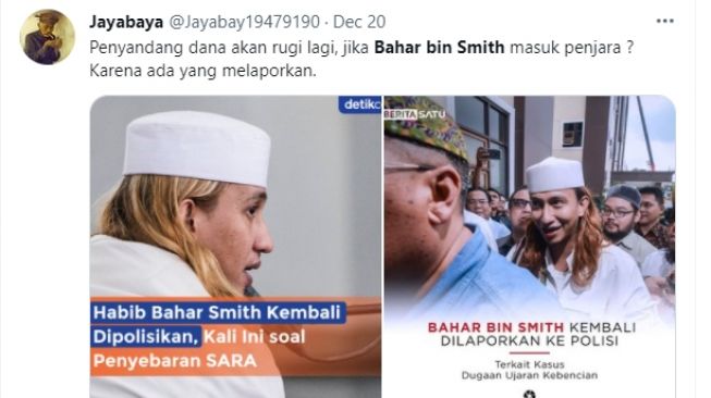 Cuitan netizen soal Habib Bahar [Twitter]