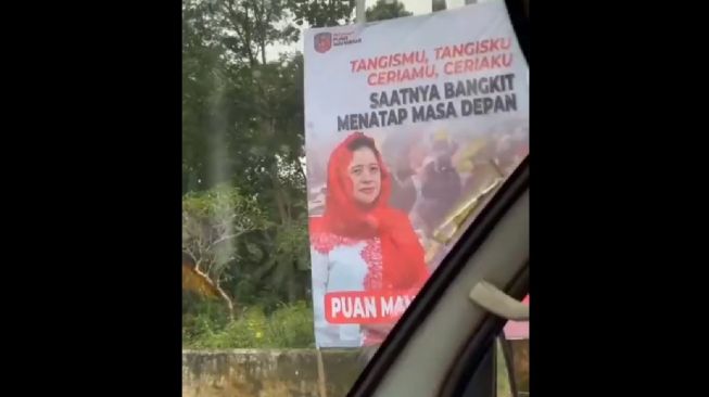 Tak Terima Baliho Puan Maharani Mejeng di Depan Rumahnya, Wanita Ini Mencak-mencak