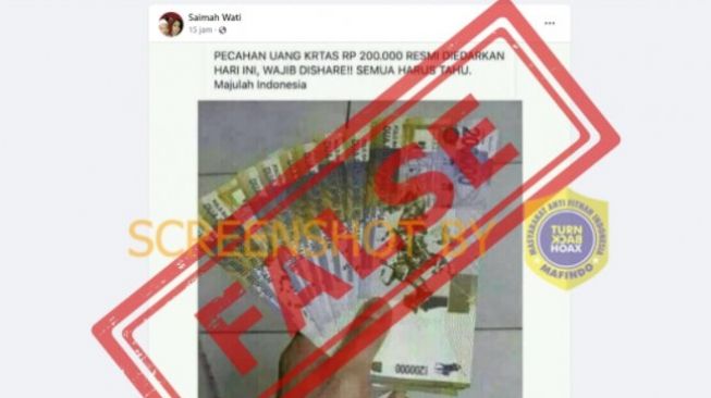 CEK FAKTA: Pecahan Uang Kertas Rp 200 Ribu Resmi Diedarkan Hari Ini, Benarkah?