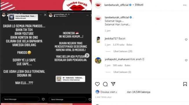 Unggahan soal Sunan Kalijaga [Instagram/@lambeturah_official]