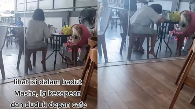 Tuai Pujian, Wanita Ini Belikan Minuman untuk Sosok di Balik Badut Masha yang Kelelahan