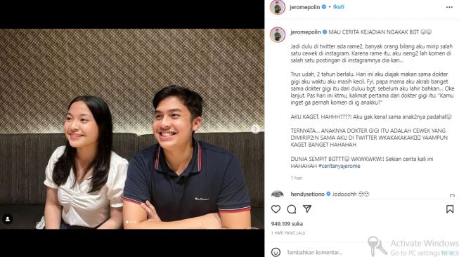 Jerome Polin ketemu cewek mirip dengannya (instagram.com)