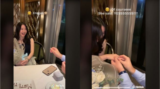 Viral Momen Pria Melamar Pacar, Endingnya Bikin Ikut Panik (tiktok.com/ceoofbling)