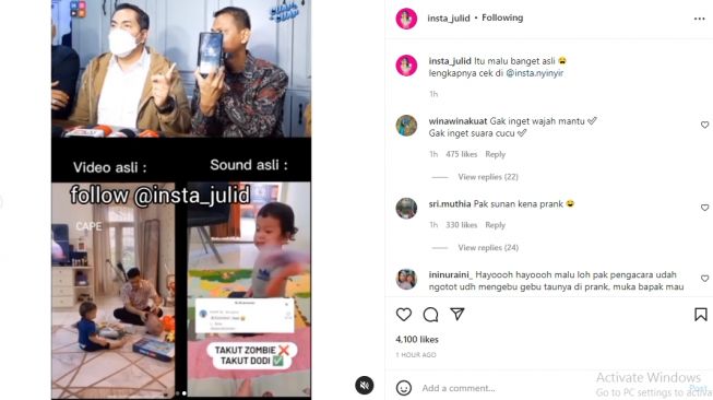 video Gala Sky Andriansyah yang viral [Instagram/@insta.julid]