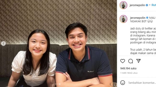 Jerome Polin ketemu cewek mirip dengannya (instagram.com)