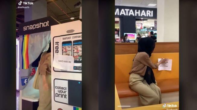 Viral wanita bikin video ucapan selamat ulang tahun buat pacar di mall (tiktok.com/@sefkaa19)