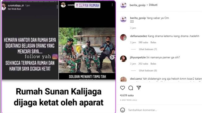 Unggahan soal Sunan Kalijaga [Instagram/@berita_gosip]