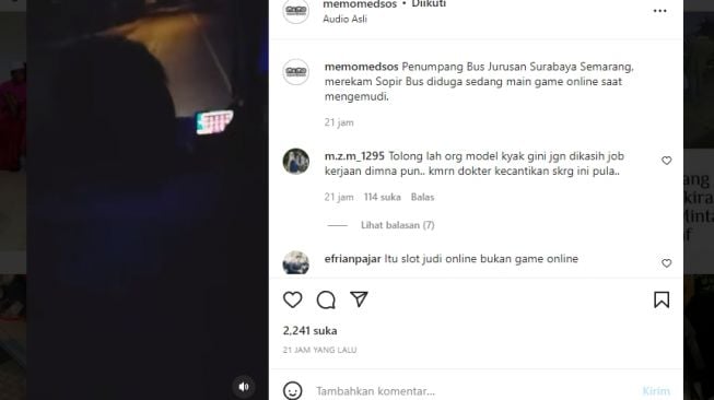 Viral Sopir Bus Berkendara Sambil Main Judi Online Slot, Warganet Kesal Ingin Lakukan Ini