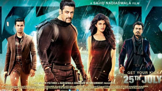 Film Kick yang dibintangi Salman Khan dan Jaqueline Fernandez.