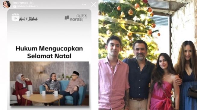 Insta story Ina Thomas terkait ucapan selamat natal. [Ina Thomas / Instagram]