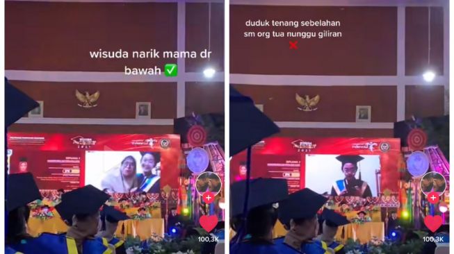 Aksi kocak wisudawati terekam kamera (TikTok/baperannn4)