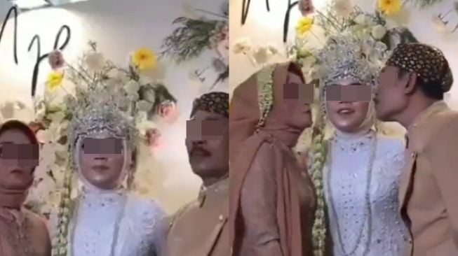 Foto Bareng Orang Tua di Pelaminan, Pengantin Wanita Ini Berakhir Bikin Orang Tuanya Malu