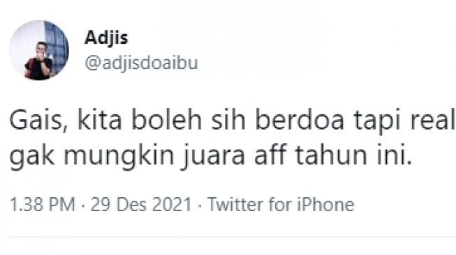 Adjis Doaibu Sebut Timnas Ga Mungkin Juara AFF Tahun Ini, Banyak Netizen Kena Gocek