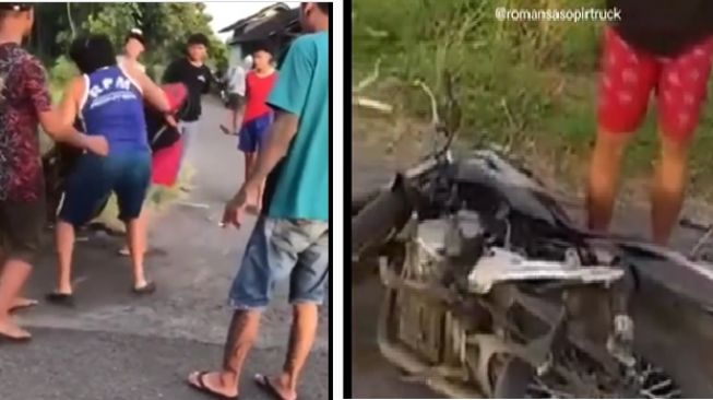 Tak Terima Mobil Ditabrak Pemobil Tantang Pemotor Yang Ugal Ugalan