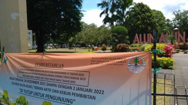 Alun-alun Kota Malang Ditutup hingga Awal 2022, Menerobos Masuk Didenda Rp100 Ribu