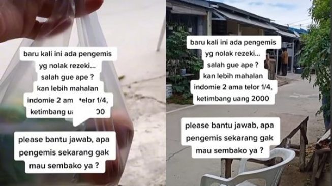 Cewek Curhat Heran Pengemis Tolak Rezeki Sembako Darinya: Salah Gue Ape?