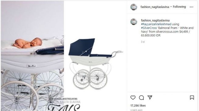 Stroller Rayyanza Kembaran dengan Milik Kate Middleton (instagram.com/fashion_nagitaslavina)