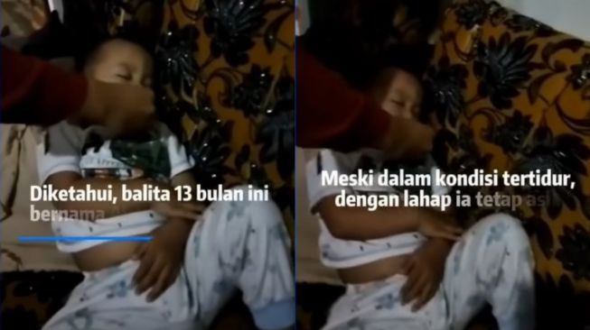 Viral Kebiasaan Balita Makan Dalam Kondisi Tidur, Warganet Justru Ingatkan Hal Ini