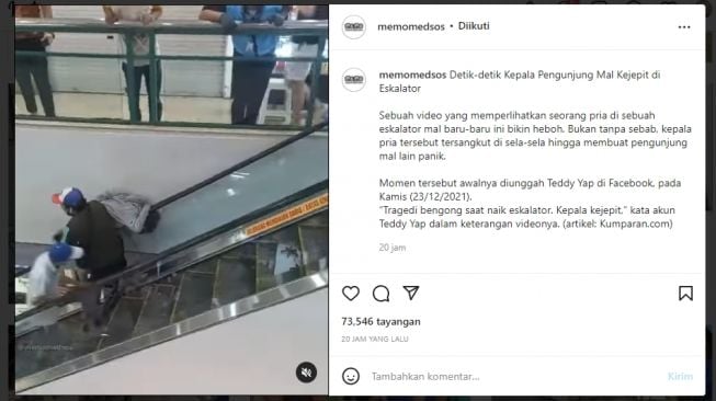 Diduga Bengong, Kepala Pengunjung Mal Terjepit di Sela Tembok dan Eskalator