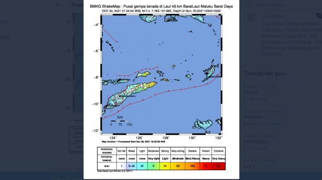 Gempa 7,4 Magnitudo di Maluku Barat Daya, BMKG: Hati-hati Terhadap Gempa Bumi Susulan