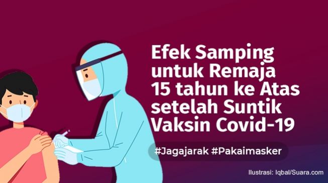 #INFOGRAFIS Efek Samping untuk Remaja 15 Tahun ke Atas Setelah Suntik Vaksin Covid-19
