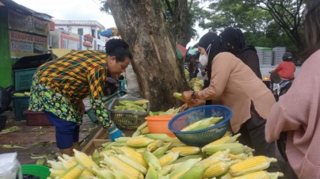 Sambut Malam Tahun Baru, Warga Pontianak Ramai-ramai Borong Jagung