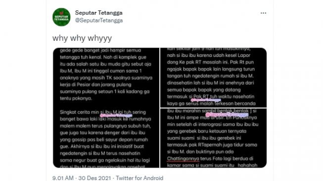 Gerebek tetangga yang suka bawa pria masuk rumah (twitter)