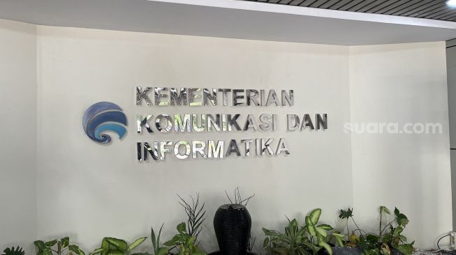 Kantor Kementerian Komunikasi dan Informatika (Kominfo) di Jakarta. [Suara.com/Dicky Prastya]