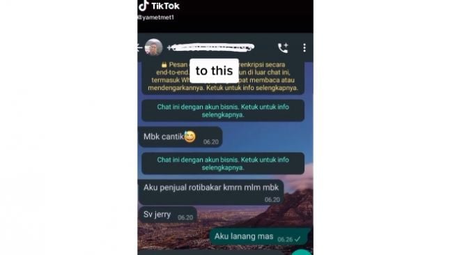 Chat penjual roti bakar (tiktok)