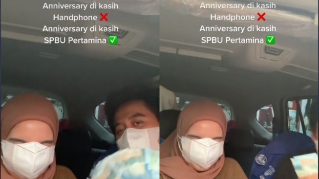 Bukan Main, Rayakan Anniversary Perempuan Ini Dapat Hadiah SPBU dari Kekasih