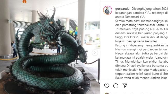 Sempat Viral hingga Picu Perdebatan, Agus Pandu Jelaskan Alasan Patung Naga Ada di YIA
