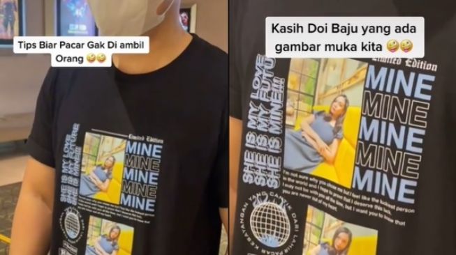 Cewek Beri Tips agar Pacar Tak Diambil Orang, Minta Pacar Pakai Kaos Gambar Ini (TikTok)