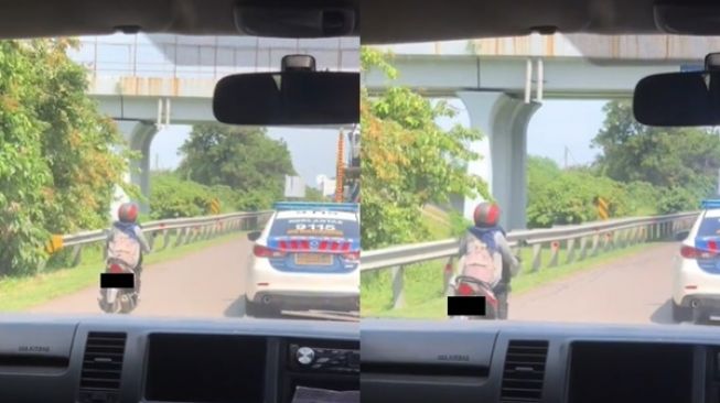 Viral Wanita Naik Motor Masuk Tol Tak Ditilang, Warganet: Cewek Selalu Benar (TikTok)