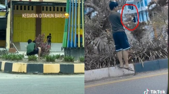 Viral Pria Ambil Bunga di Taman Pinggir Jalan, Warganet Auto Nyinyir