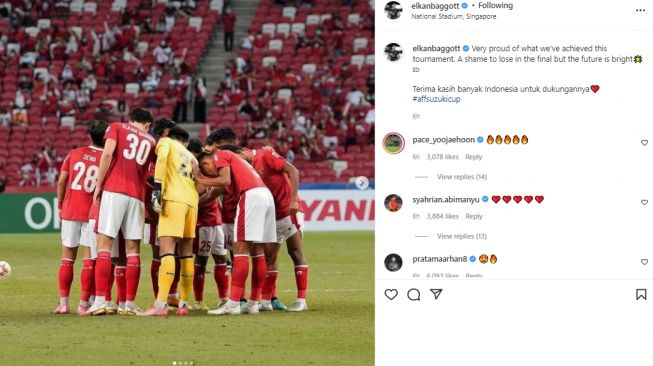 Elkan Baggott bangga dengan pencapaian timnas Indonesia di Piala AFF 2020. (Instagram/elkanbaggott)